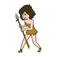 cartoon cave girl N10