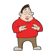 cartoon excited overweight man N11