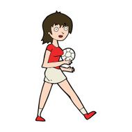 Cartoon Soccer Girl N16