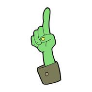 cartoon pointing zombie hand N19