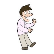 cartoon excited man N98
