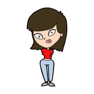 cartoon confused woman N114