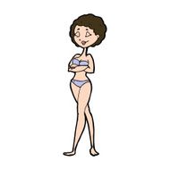 cartoon retro woman in bikini N11