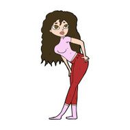 cartoon attractive woman looking surprised N11