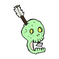 funny cartoon skull and arrow N11
