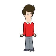 cartoon bored man shrugging shoulders N11