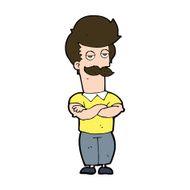 cartoon mustache muscle man N11
