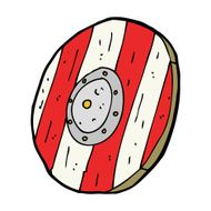 cartoon wooden shield N11
