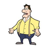 cartoon shocked man N126