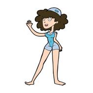 cartoon swimmer woman N10