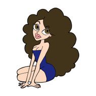 cartoon pretty woman N282