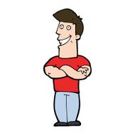 cartoon grinning man N90