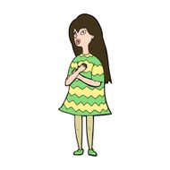 cartoon surprised girl N21