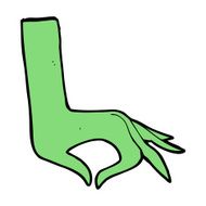 cartoon green hand symbol N9