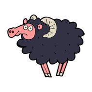 cartoon black sheep N17