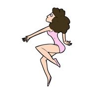 cartoon dancing woman N52