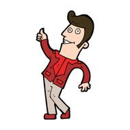 cartoon man giving thumbs up sign N23