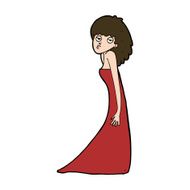 cartoon woman pulling photo face N11