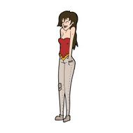 cartoon pretty woman shrugging shoulders N11