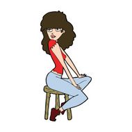 cartoon woman striking pose N11