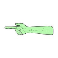 pointing zombie hand cartoon N9