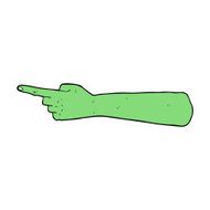 pointing zombie hand cartoon N10