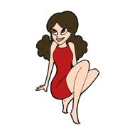 cartoon attractive woman posing N10