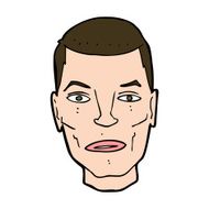 cartoon serious male face N10