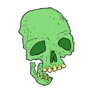 cartoon ancient spooky skull N7
