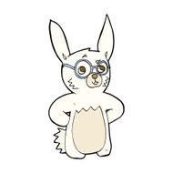 cartoon rabbit wearing spectacles N11