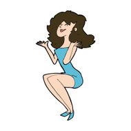 cartoon attractive woman sitting N11