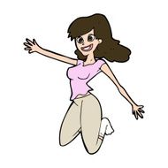 cartoon jumping woman N11