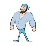 cartoon manly sailor man N11