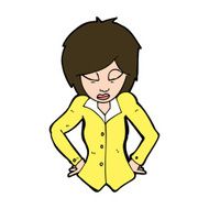 cartoon woman with hands on hips N221