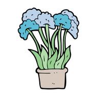 cartoon flowers in pot N22