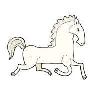 cartoon running white stallion N5