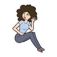 cartoon woman listening N9