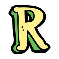 Cartoon Letter R N15