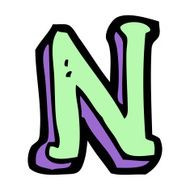 Cartoon Letter N N16
