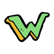 Cartoon Letter W N13
