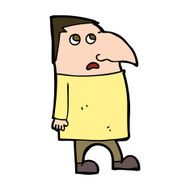 cartoon worried man N106