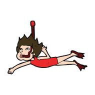 cartoon swimmer with snorkel N11
