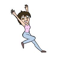 cartoon excited woman N137