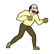 cartoon retro boxer man N11