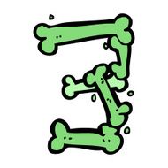 cartoon halloween bone number N100