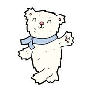 cartoon waving teddy polar bear N5
