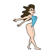 cartoon sexy woman in swimsuit N11