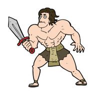 cartoon fantasy hero man N10