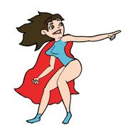 cartoon superhero woman pointing N11