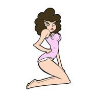 cartoon pin-up woman N11